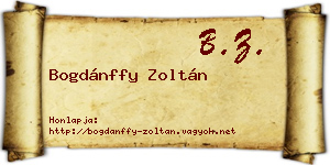 Bogdánffy Zoltán névjegykártya