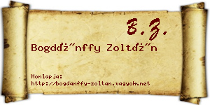 Bogdánffy Zoltán névjegykártya